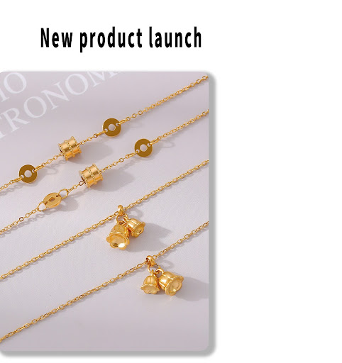 Title 5, Geometric Lily Pendant Gold Anklet Affordable L...