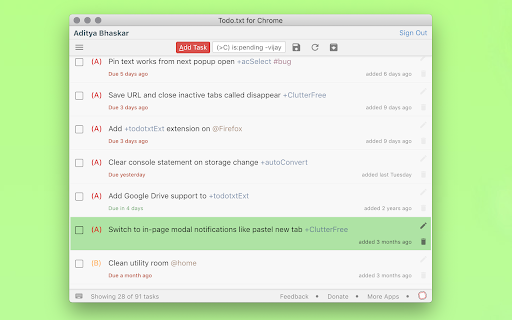 Todo.txt for Chrome - simple task management