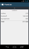 Plan&Calc: budget and expenses Screenshot