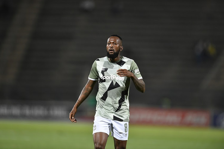 Mpho Makola of Cape Town City FC during the Absa Premiership match between Mamelodi Sundowns and Cape Town City FC at Lucas Moripe Stadium on August 20, 2019 in Pretoria, South Africa.