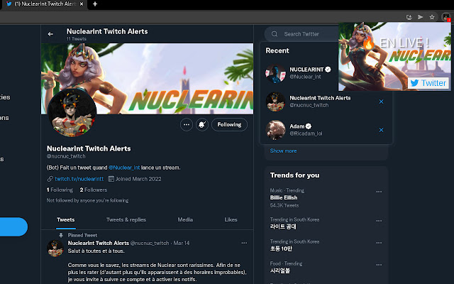 Nuclear Int Twitch Alerts chrome extension