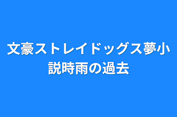 文豪ストレイドッグス夢小説時雨の過去