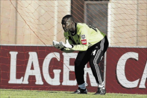 FOCUSED: Former Orlando Pirates goalkeeper Williams Okpara will try to keep Red Devils legends at bay Photo: Gallo Images