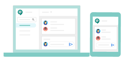 Exibição do Google Chat nos dispositivos