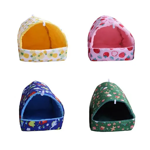 Cute Cartoon Rat Hamster House Bed Winter Comfortable Foldable Guinea Pig Hanging Tent Sleeping Nest Ferret Cage Accesso