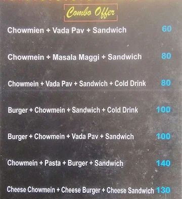 The Road Side Cafe menu 