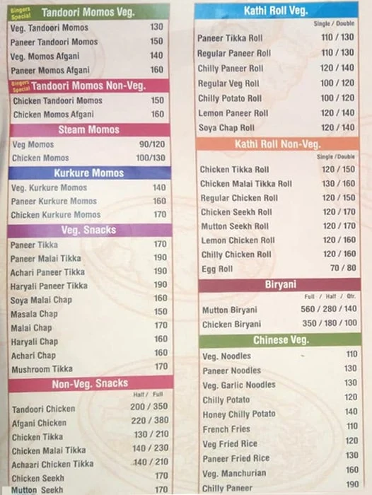 Hyderabadi Biryani menu 