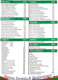 Panna Sweets menu 3