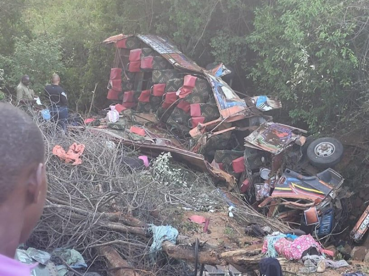 Scene of accident along Katangi-Machakos-Kitui-Nairobi road.