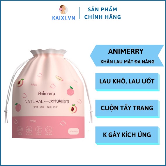 Khăn Lau Mặt Khô Đa Năng Dùng 1 Lần Mềm Mại Đa Năng Animerry, Khăn Tẩy Trang - Kaixicosmetics