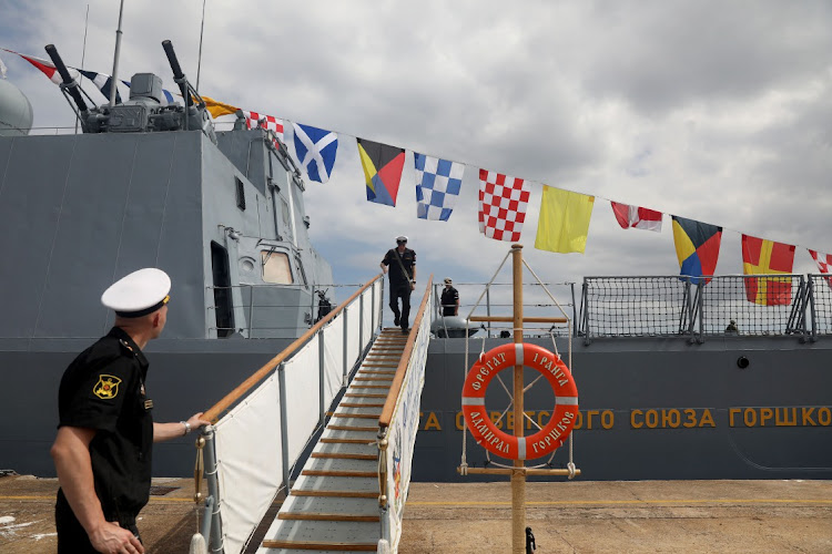 Members of the Russian Federation Navy prepare for recent exercises in Richard's Bay, KwaZulu-Natal.