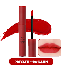 Son Kem Lì 3CE Mịn Màng Như Nhung Velvet Lip Tint Private - Đỏ lạnh 4g