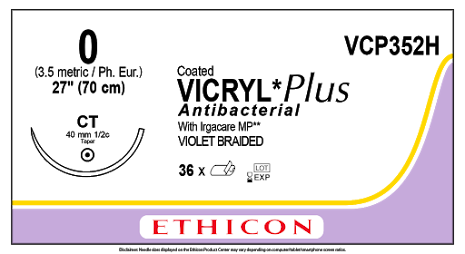 Vicryl Plus 0 CT 70cm VCP352H