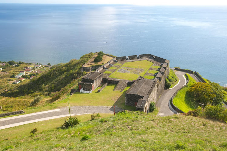 View of the Prince of Wales Bastion at Brimstone Hill Fortress National Park on St. Kitts.