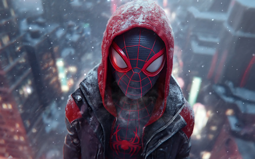 Ender Miles Morales Snow Time Live Spiderman Wallpaper Preview 7
