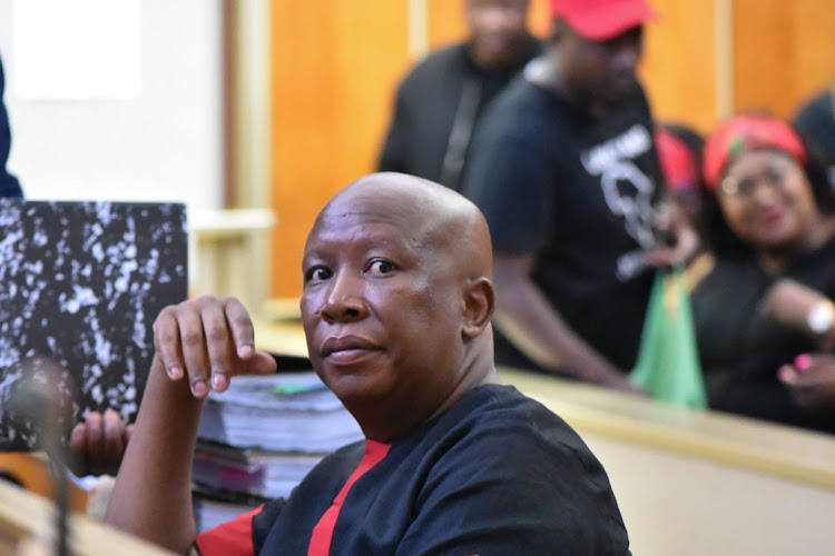 EFF leader Julius Malema appeared in the East London magistrate’s court on Tuesday.