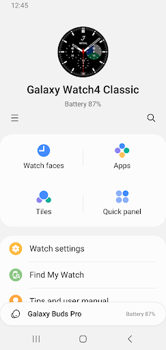 Screenshot Galaxy Wearable (Samsung Gear)