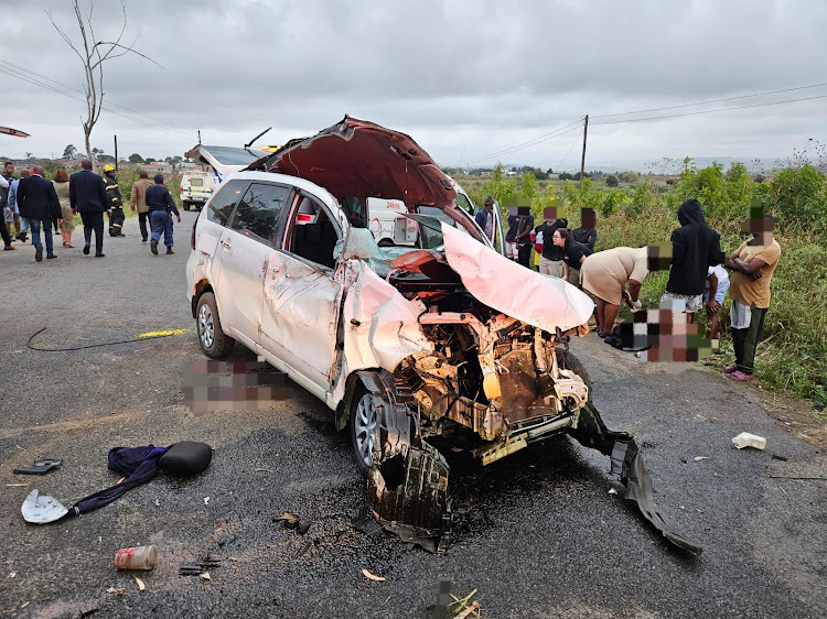 The scene of the accident at Groutville on Monday