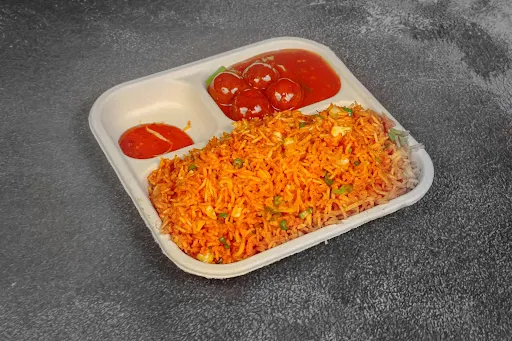 Jain Triple Schezwan Fried Rice