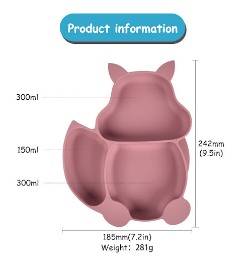 Title 2, Silicone Squirrel Tableware Set for Babies Baby...