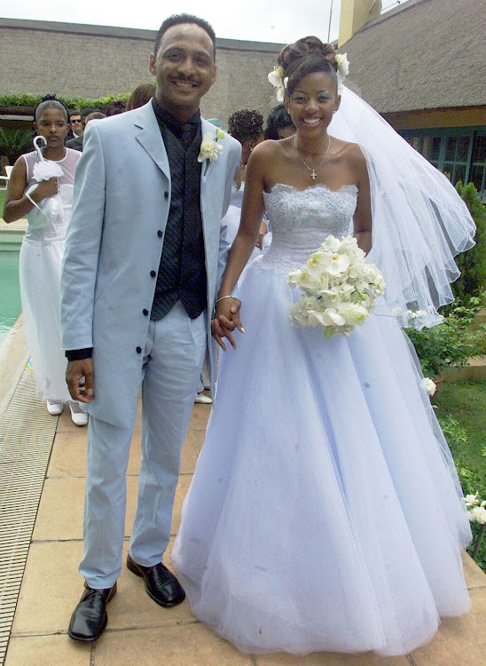 Romeo and Basetsana Kumalo on their wedding day in 2000.