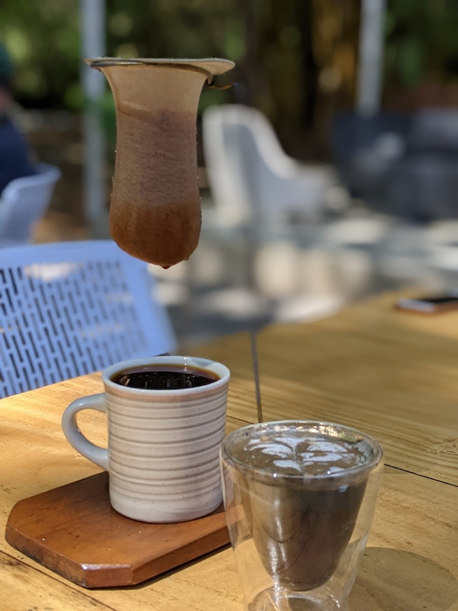 Tico coffee and Lavender Charcoal latte.