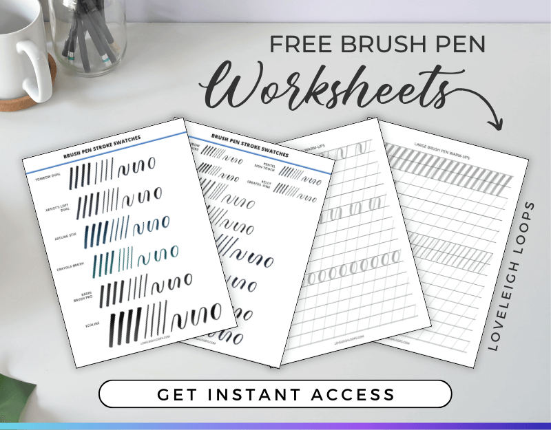 Brush Pen Calligraphy Basics- Plus Free Printable Practice Sheets