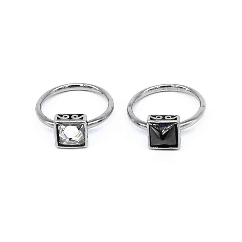 Modischer Titanstahl-Guss-Retro-Diamant-Fingerring mit individuellem Design. Einzigartiger Stil und Tragekomfort.