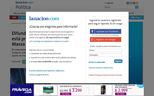 Clarín+Nación - Sin registro ni publicidades logo