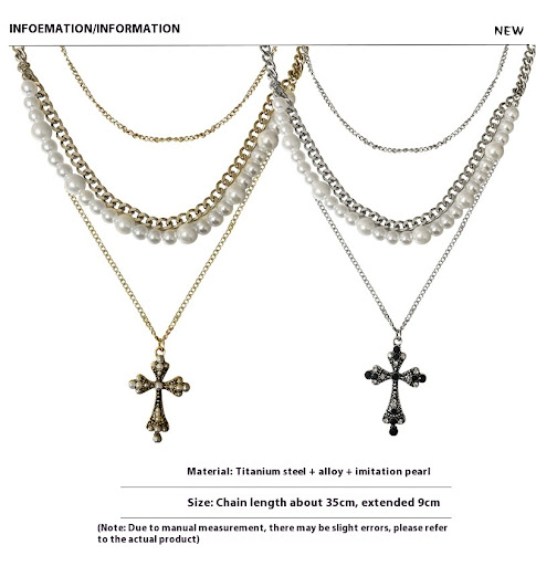 Title 7, Personalized Multi-Layered Pearl Cross Pendant ...