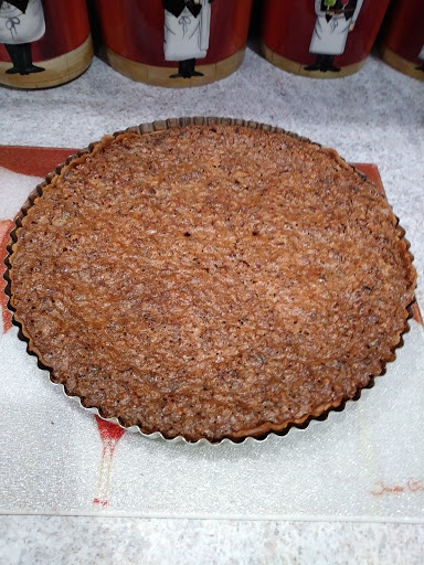 Chocolate Nut Tart right out of the oven