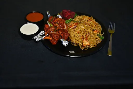 Chicken Noodles With Chicken Lollipop