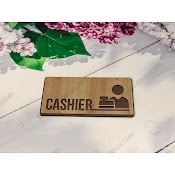 Bảng Hướng Dẫn Cho Quán Cafe, Nhà Hàng , Bảng Gỗ Hai Màu Tương Phản. Cashier Pmv - Bgd010