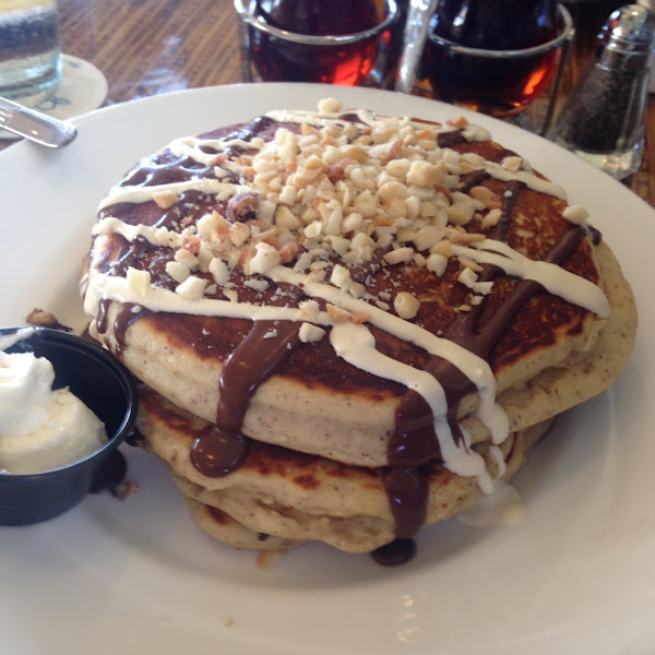 Chocolate chip macadamia nut pancakes