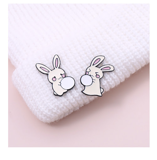 Title 2, Cartoon Little White Rabbit Series Brooch Coupl...