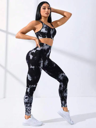 Title 1, European and American Seamless Tie-dye Yoga Clo...