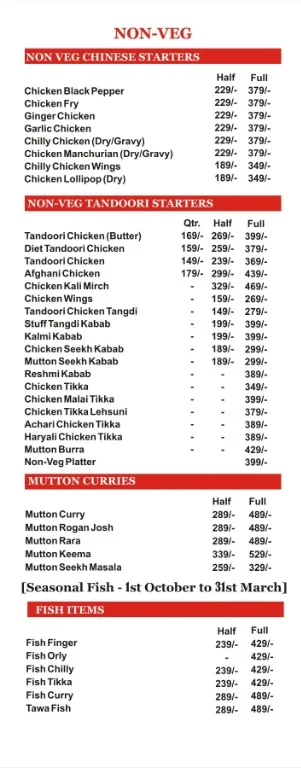 New Bombay Bar-Be-Que menu 