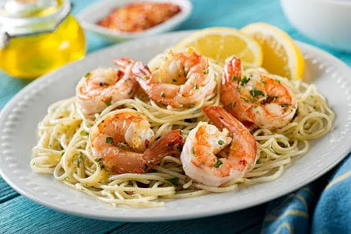 Prawns Alfredo White Sauce Pasta