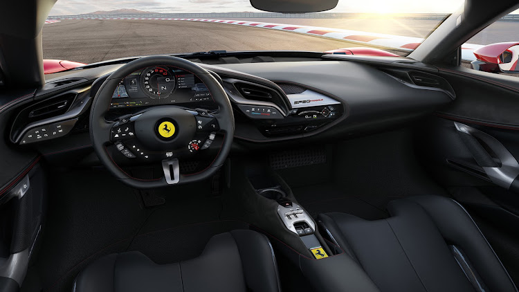 The interior of the Ferrari SF90 Stradale.