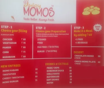 Juicy Momos menu 