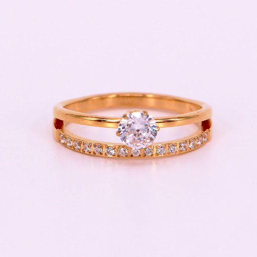 Title 8, Double-layer Micro-inlaid Single Diamond Zircon...