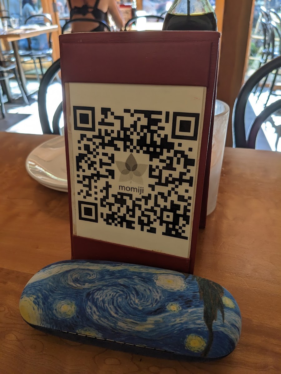 menus are QR Code only