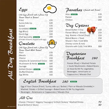 Hugs & Mugs menu 