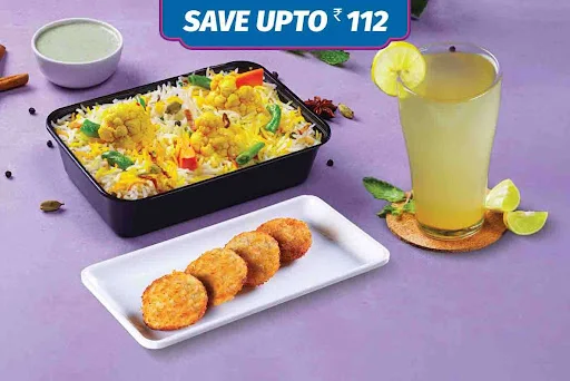 Veg Mini Biryani + Kebab Meal + Beverage Meal