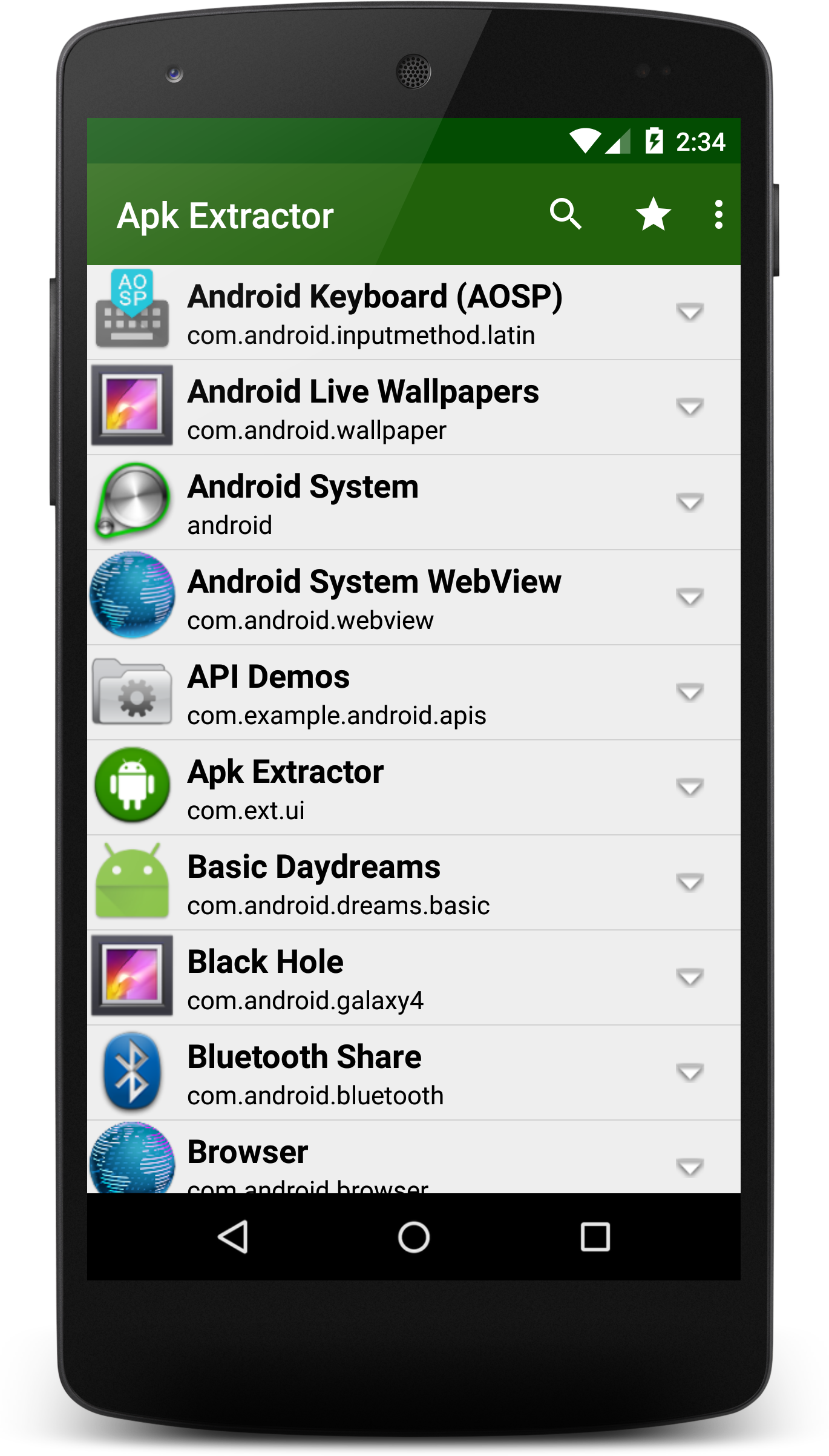 Android application Apk Extractor screenshort