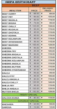 Shifa Restaurant menu 6