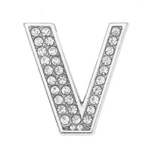 Title 3, 30mm Chrome Color White Diamond Letters Pet Col...