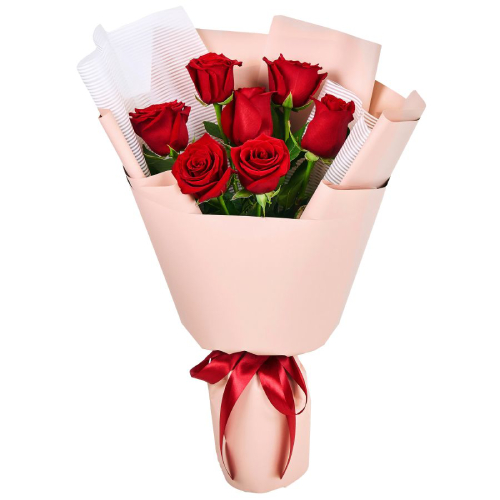 Classic Romance Roses - 7 red roses bouquet