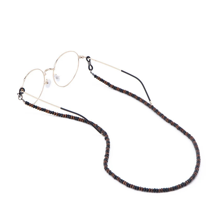 Lunettes de soleil vintage en bois avec corde, style rétro. Protection UV pour hommes et femmes. Verres polarisés. Design unique.