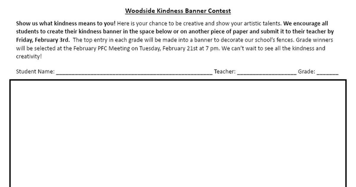 Woodside Kindness Banner Contest.docx